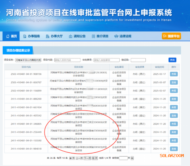 河南省舞钢一村庄光伏安装项目再现“最忙五人组”!发改委称正核查
