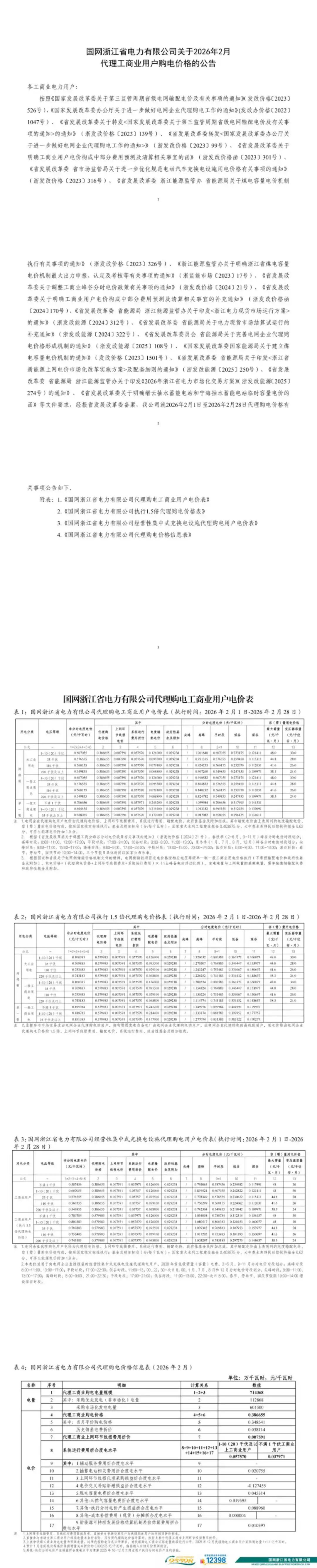 各省电网销售电价(2026年2月)